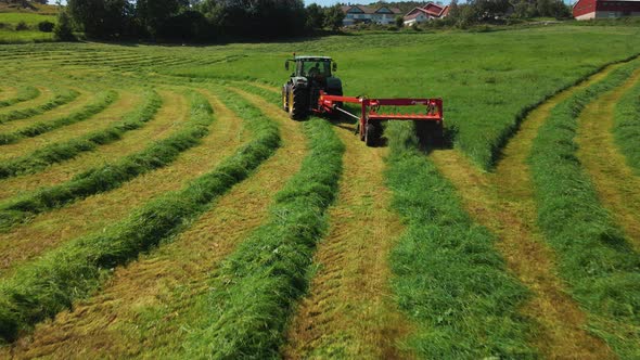 Silage Production In The Rural Municipality of Hjelmeland in Rogaland County Norway - medium shot