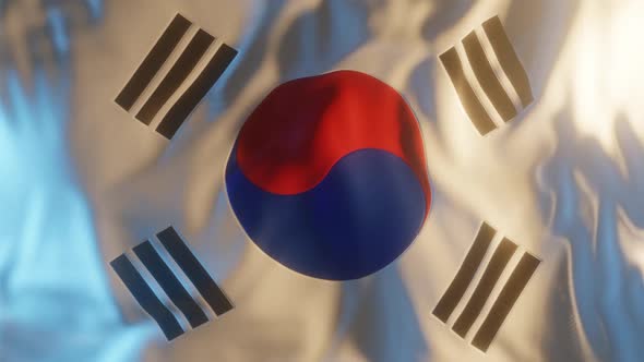South Korea Flag with Edge Bump