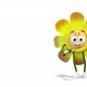 Flower Singing on White Background - VideoHive Item for Sale