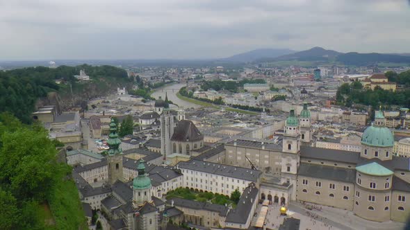 View over Salzburg, the world famous city of Mozart.