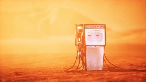 A Vintage Rusted Gas Pump Abandoned in the Desert alt