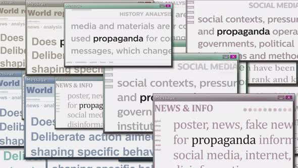 Pop up windows with propaganda seamless looped