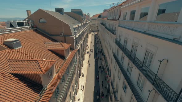 Observing Lisbon from Santa Justa Lift, Portugal