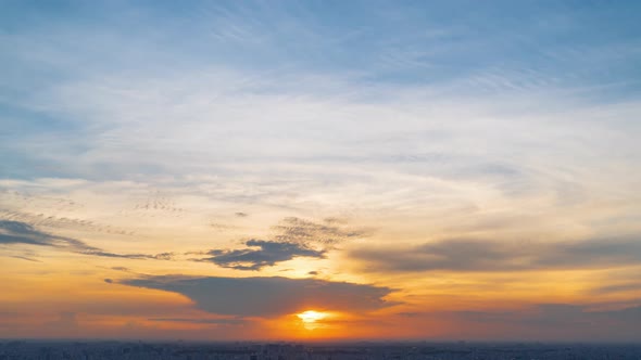 4K Timelapse Sunset And Clouds Moving