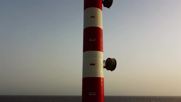 Drone view Sunset Lighthouse Tenerife 4k