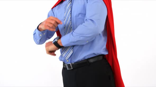 Businessman pretending to be a super hero