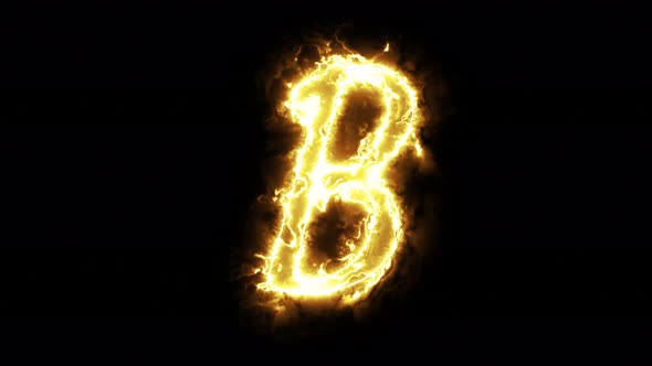 Realistic Burning Letter B