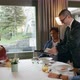 Waiter serving wine to family with son (8 to 9) at table, Alta Badia, Italy - VideoHive Item for Sale