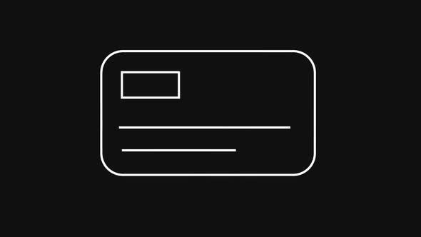 Bank Card For Online Payments Outline Style Black and White