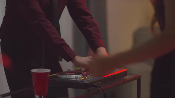 Man Wearing Halloween Makeup DJing