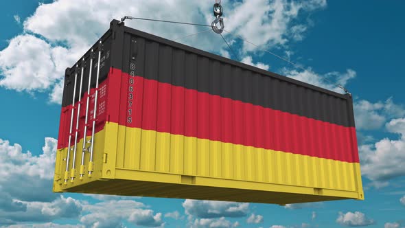 Cargo Container with Flag of Germany alt