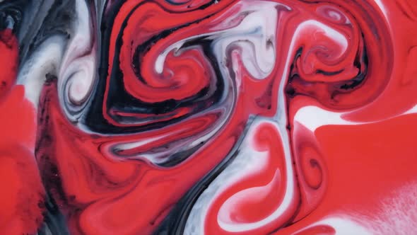 Abstract Red and White Mixed Paint