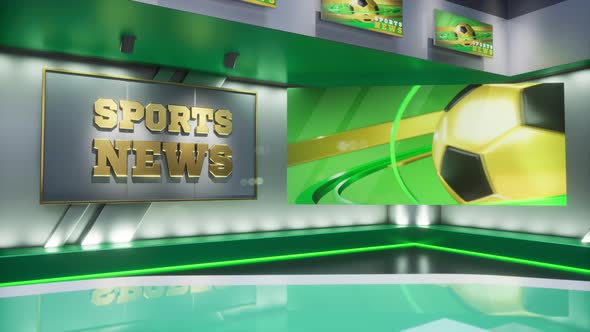 3D Rendering Virtual TV Sport Studio News Backdrop For TV Shows alt