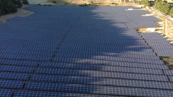 Aerial View of a Solar Farm on the Field