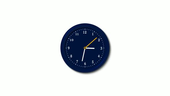Blue Dark Counting Down 3d Wall Clock isolated