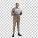 Serious young manager standing and reading documents, Alpha Channel - VideoHive Item for Sale