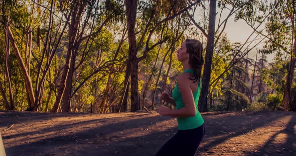 Athletic Woman Running Slow Motion