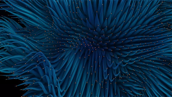 organic lines abstract animation. 4K blue color