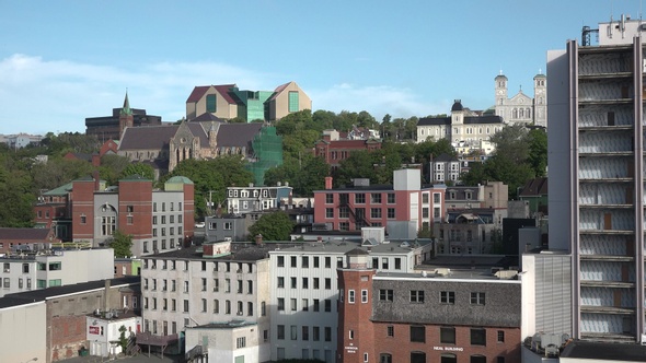 St. John's , Canada - 06.07.2019: City Harbor, Boats and Ships.