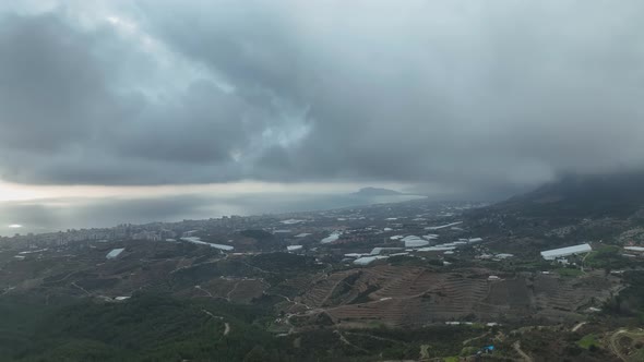 Farm Region Aerial View 4 K Alanya Turkey