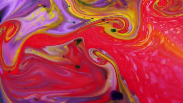 Pigment Colors Spreading And Swirling Paint