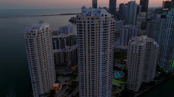 Modern Tall Apartment Buildings in Residential Complex on Waterfront