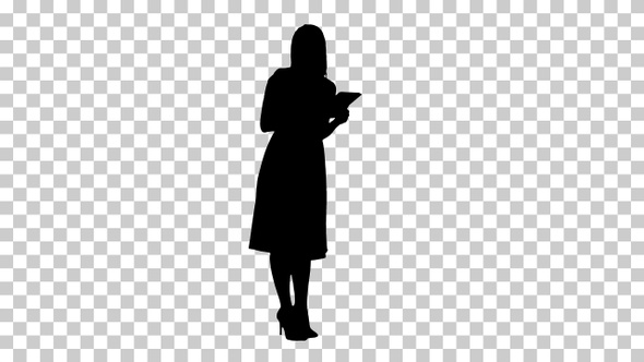Silhouette woman standing, Alpha Channel