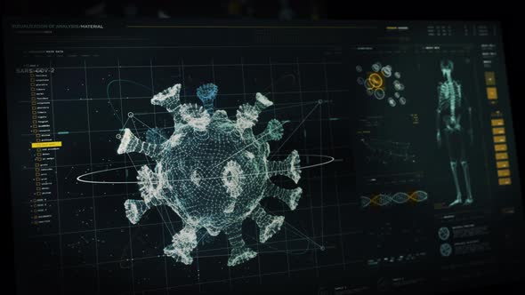 High Tech Analysis Of Pandemic Covid-19 Virus In Medical Software Interface alt