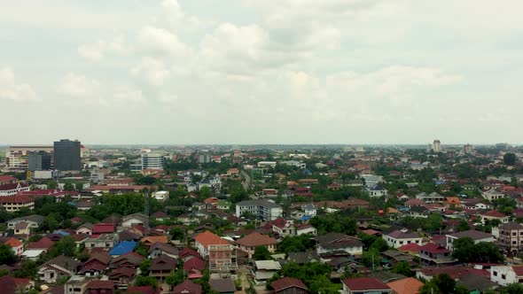 Aerial  View by Drone of Vientiane