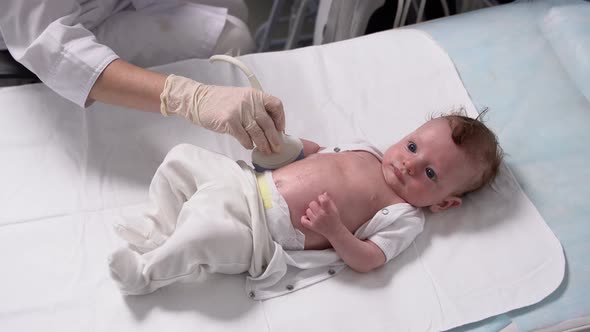 Ultrasound Examination of a Newborn Baby