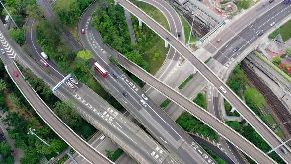 Top view of Hong Kong traffic