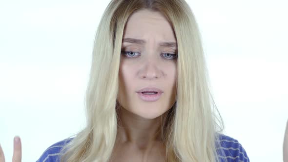 Yelling, Angry Woman  Arguing, White Background