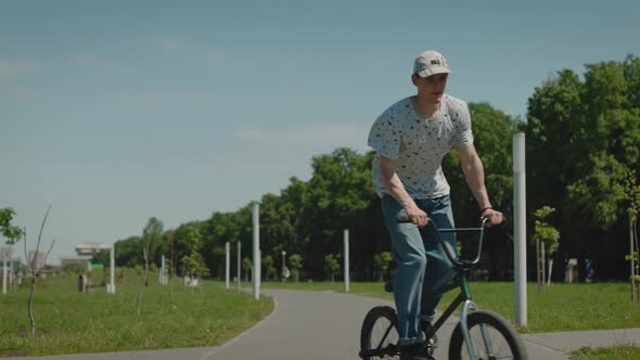 BMX Cyclist Extreme in the City