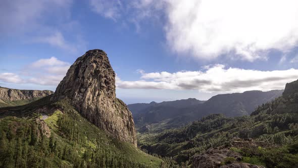 Timelapse of Roque Agando La Gormera with Beautiful Sky