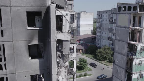 Borodyanka Ukraine  a Destroyed Building During the War