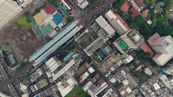 Aerial View of Bangkok Streets in a Daytime.