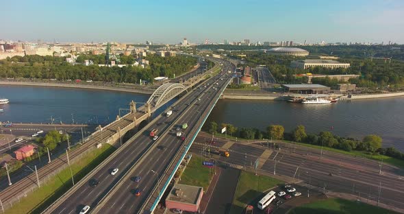 Panorama of Moscow, Aerial flights. UltraHD 4K