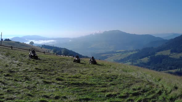 Quad Biking on Beautiful Mountain Nature Background