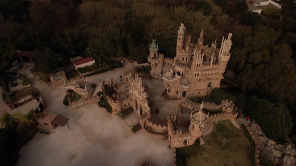 4K aerial castle footage in Spain