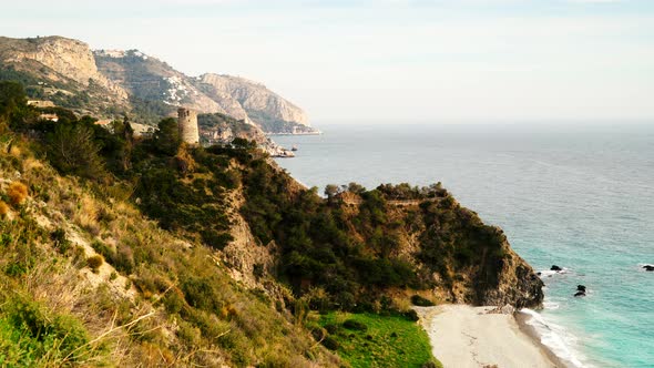 Spanish Coast With Pine Tower, Andalusia