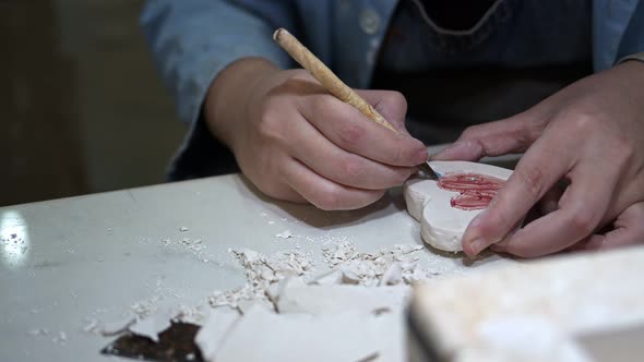 Working In A Ceramic Art Workshop 13