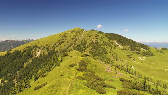 Mountains and hills on a summer day