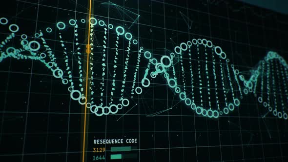 Innovative Medical Research Of Dna Strand Helix By Scanning Software Interface alt