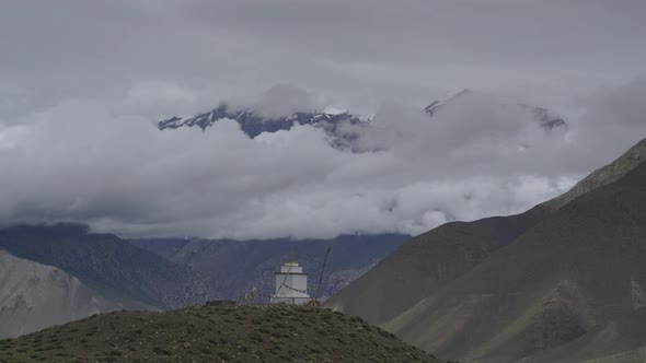 Himalaya Mountains, Nepal. Peak of Annapurna. Timelapse