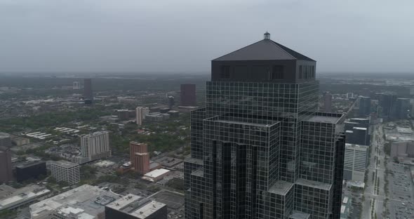 This video is about an aerial view of the Williams Tower and Galleria Mall area in Houston, Texas. T