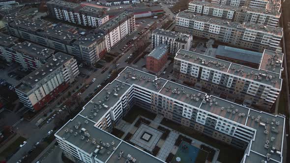 Aerial View of Residential Area in Europe City
