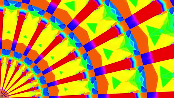 Pastel color kaleidoscope animation at corner mirror