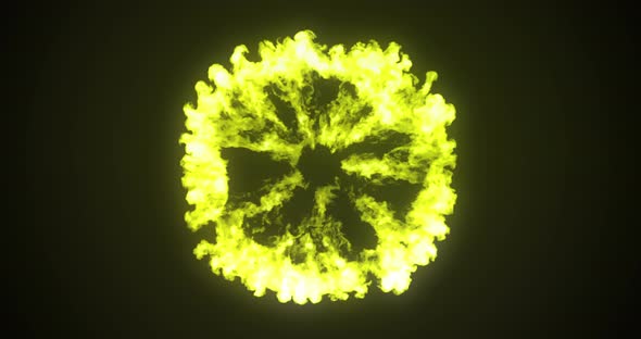 Digital animation of fire burst exploding 4k