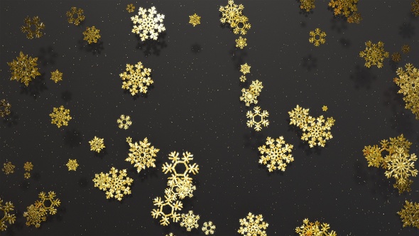 Snowflakes Golden Glitter 1