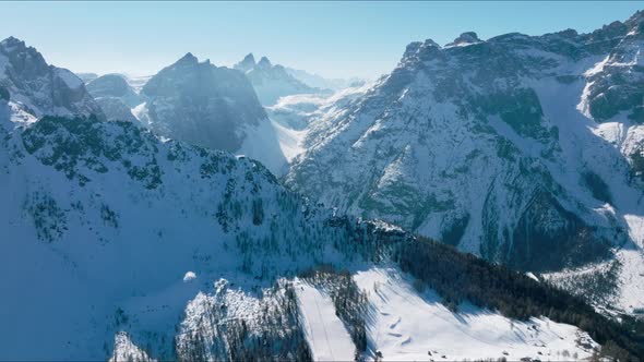 Aerial View of the Beautiful Alpine Mountains in Italy